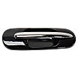 Rear, Passenger Side Chrome Lever with Smooth Black Bezel Exterior Door Handle, Without Key Hole