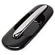 Rear, Passenger Side Chrome Lever with Smooth Black Bezel Exterior Door Handle, Without Key Hole