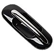 Rear, Passenger Side Chrome Lever with Smooth Black Bezel Exterior Door Handle, Without Key Hole