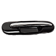 Rear, Passenger Side Chrome Lever with Smooth Black Bezel Exterior Door Handle, Without Key Hole