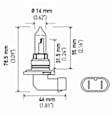 9005 Halogen Series Headlight Bulb, High Beam, (12V 65W) - Replaces OE Numbers