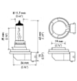 H11B Driver or Passenger Side Halogen Halogen Headlight Bulb Low Beam, Sold Individually