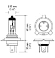 H4 High Beam and Low Beam Halogen Series Headlight Bulb, (12V 55/60W) - Replaces OE Numbers