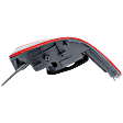 Passenger Side, Outer Tail Light, without Bulb, Halogen, Clear and Red Lens