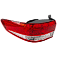 Driver Side, Outer Tail Light, without Bulb, Halogen, Clear and Red Lens