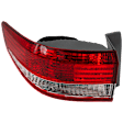 Driver Side, Outer Tail Light, without Bulb, Halogen, Clear and Red Lens