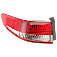 Driver Side, Outer Tail Light, with Bulb, Halogen, Clear and Red Lens, Sedan