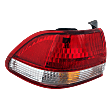 2001-2002 Honda Accord - Driver Side, Outer Tail Light, with Bulb, Halogen, Clear and Red Lens, Sedan