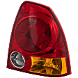 Passenger Side Tail Light, with Bulb, Halogen, Amber, Clear and Red Lens, Sedan
