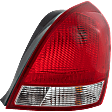 Passenger Side Tail Light, with Bulb, Halogen, Clear and Red Lens, Sedan