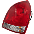 Passenger Side Tail Light, with Bulb, Halogen, Clear and Red Lens, Sedan