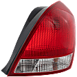 Passenger Side Tail Light, with Bulb, Halogen, Clear and Red Lens, Sedan