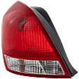Driver Side Tail Light, with Bulb, Halogen, Clear and Red Lens, Sedan