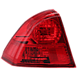 Driver Side, Outer Tail Light, with Bulb, Halogen, Red Lens, Except Hybrid Model, Sedan, Canada/USA Built