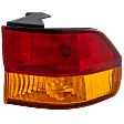 Passenger Side, Outer Tail Light, with Bulb, Halogen, Amber and Red Lens
