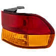 Passenger Side, Outer Tail Light, with Bulb, Halogen, Amber and Red Lens
