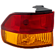 Driver Side, Outer Tail Light, with Bulb, Halogen, Amber and Red Lens