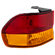 Driver Side, Outer Tail Light, with Bulb, Halogen, Amber and Red Lens