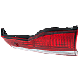 Passenger Side, Inner Tail Light, with Bulb, Halogen, Clear and Red Lens, Sedan