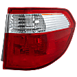 Passenger Side, Outer Tail Light, without Bulb, Halogen, Clear and Red Lens
