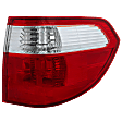 Passenger Side, Outer Tail Light, without Bulb, Halogen, Clear and Red Lens