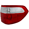 Passenger Side, Outer Tail Light, without Bulb, Halogen, Clear and Red Lens