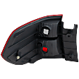 Passenger Side, Outer Tail Light, without Bulb, Halogen, Clear and Red Lens