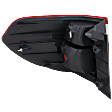 Passenger Side, Outer Tail Light, without Bulb, Halogen, Clear and Red Lens