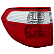 Driver Side, Outer Tail Light, without Bulb, Halogen, Clear and Red Lens