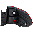 Driver Side, Outer Tail Light, without Bulb, Halogen, Clear and Red Lens