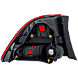 Passenger Side, Outer Tail Light, without Bulb, Halogen, Clear and Red Lens, Sedan