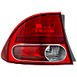 Driver Side, Outer Tail Light, without Bulb, Halogen, Clear and Red Lens, Sedan