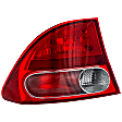 Driver Side, Outer Tail Light, without Bulb, Halogen, Clear and Red Lens, Sedan