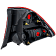 Driver Side, Outer Tail Light, without Bulb, Halogen, Clear and Red Lens, Sedan