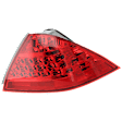 Passenger Side, Outer Tail Light, without Bulb, Halogen, Red Lens, Sedan