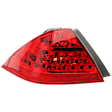 Driver Side, Outer Tail Light, without Bulb, Halogen, Red Lens, Sedan