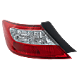 Driver Side Tail Light, without Bulb, Halogen, Clear and Red Lens, Coupe