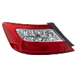 Driver Side Tail Light, without Bulb, Halogen, Clear and Red Lens, Coupe
