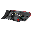 Driver Side Tail Light, without Bulb, Halogen, Clear and Red Lens, Coupe