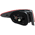 Passenger Side, Outer Tail Light, with Bulb, Halogen, Red Lens, Sedan
