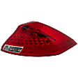 Passenger Side Tail Light, without Bulb, Halogen/LED Combo, Clear and Red Lens, Coupe