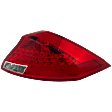 Passenger Side Tail Light, without Bulb, Halogen/LED Combo, Clear and Red Lens, Coupe