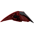 Passenger Side Tail Light, without Bulb, Halogen/LED Combo, Clear and Red Lens, Coupe