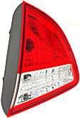 Passenger Side, Inner Tail Light, with Bulb, Halogen, Clear and Red Lens