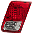 Passenger Side, Inner Tail Light, with Bulb, Halogen, Clear and Red Lens, Sedan