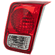 Passenger Side, Inner Tail Light, with Bulb, Halogen, Clear and Red Lens, Sedan
