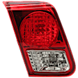 Driver Side, Inner Tail Light, with Bulb, Halogen, Clear and Red Lens, Sedan