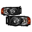 2004 Dodge Ram 1500 - Driver and Passenger Side Halogen Headlight, Without bulb(s), Clear Lens, Black Interior, Xtune Series