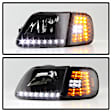 2001 Ford F-150 - Driver and Passenger Side Halogen Headlight, Without bulb(s), Smoked Lens, Black Interior, Xtune Series