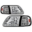 2002 Ford Expedition - Driver and Passenger Side Halogen Headlight, Without bulb(s), Clear Lens, Chrome Interior, Xtune Series